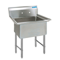 Bk Resources 25.8125 in W x 25 in L x Free Standing, Stainless Steel, One Compartment Sink BKS-1-20-12S